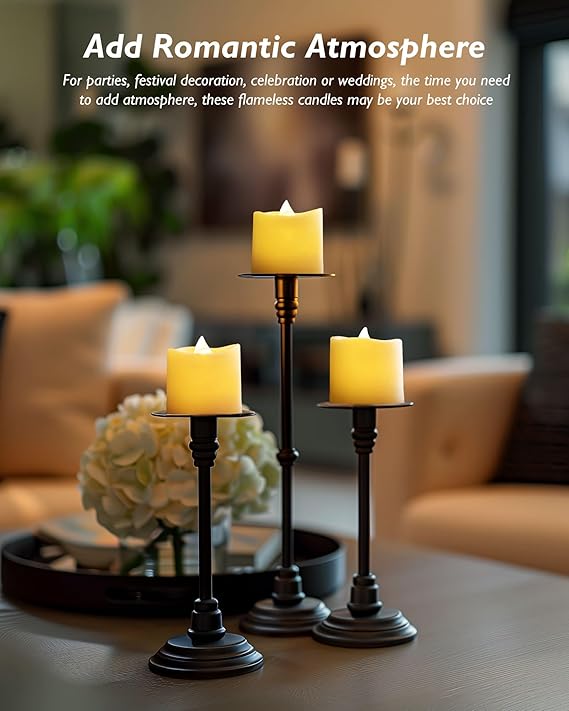 24Pack Flameless Votive Candles, 200+Hour Long Lasting Electric Fake Candles, Battery Operated Tealights in Warm White for Christmas, Wedding Decor (Ivory Base, Batteries Included)