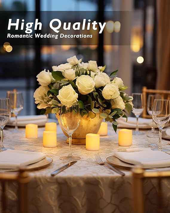 Flickering Flameless LED Tealight Candles, 12PCS Battery Operated, Realistic Electric for Easter, Wedding, Table