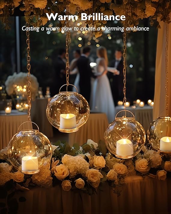 24Pcs Flickering Flameless Candle Battery Operated, 200+Hours Fake Electric LED Tea Lights for Votive, Centerpiece Table Decorations, Wedding, Aniversary, Halloween, Christmas