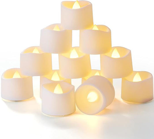 Timer Tea Lights Candles Battery Operated, 6H Timer Built-in, Auto On Daily, Flameless LED Tealight Votives for Table Centerpieces, Lantern, Holiday Decor, Warm Lamp, No Remote, 24-Pack