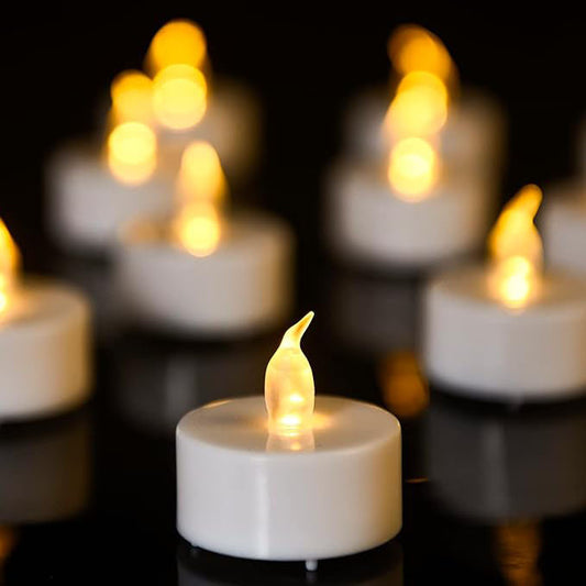 Tea Light, 100 Pack Flameless LED Tea Lights Candles Flickering Warm Yellow 200+ Hours Battery-Powered Tealight Candle. Ideal for Party, Wedding, Birthday, Gifts and Home Decoration (100 Pack)